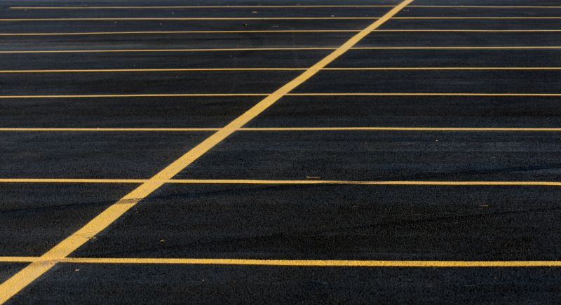 Freshly Painted Parking Lines