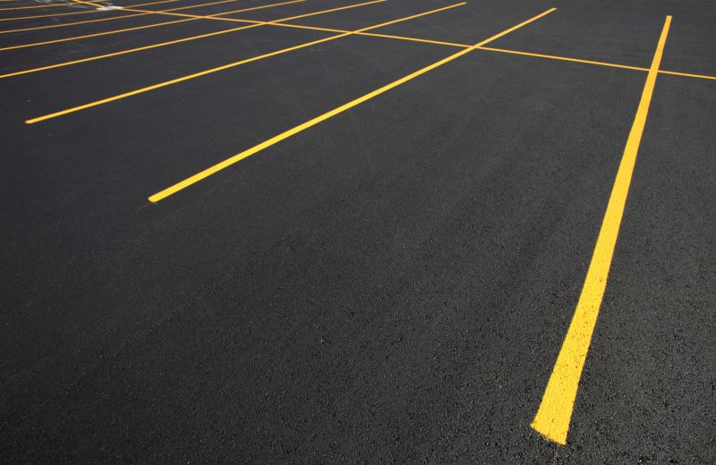 Recently Striped Parking Area